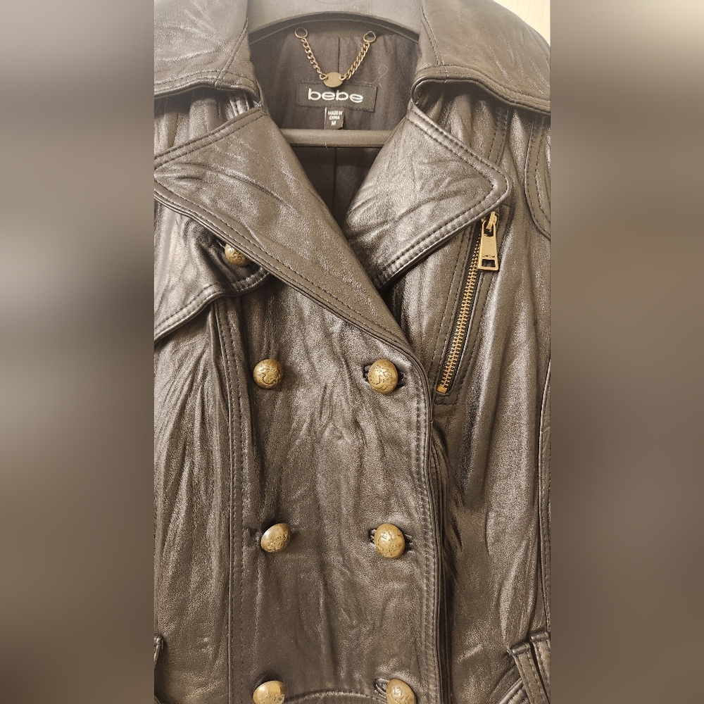 Bebe Women's Black Leather Jacket - Picture 7 of 10